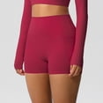 thumbnail image 3 of Fengqque Yoga Shorts for Women Tummy Control High Waist Biker Shorts Exercise Workout Butt Lifting Tights Women's Short Pants Red-B XL(XL), 3 of 9