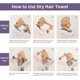 thumbnail image 3 of Toalla de microfibra para secar el cabello, turbante mágico para el cabello con botón, gorro de ducha de baño, toalla de secado rápido para mujeres y niños Ormromra LRWJ091-1, 3 of 7
