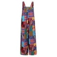 thumbnail image 5 of KelaJuan Women's Summer Overalls, Patchwork Dual Pocket Jumpsuit Loose Floral Print Bohemian Wide Leg Bib S-5XL, 5 of 6