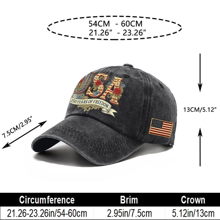 250th Anniversary Black Patriotic Baseball Cap - United States of America United States of America 250th Anniversary Hat. 1776–2026  main image 3