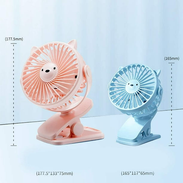 Desktop Cooling Fan,Mini Portable Clip On Fan,Folding Electric Fan with Clip  for Home Office Desktop (Blue L) 