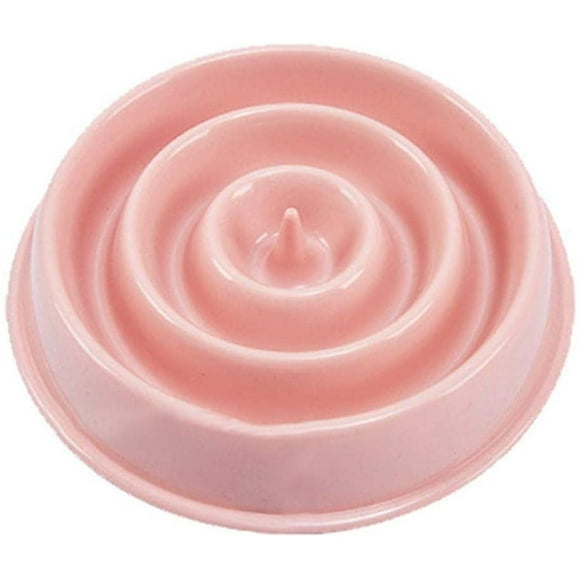 Cat Bowl Dog Bowl, Portable Pet Dog Feeding Food Bowls Puppy Slow Down Eating Feeder Dish Bowel Prevent Obesity,Pink