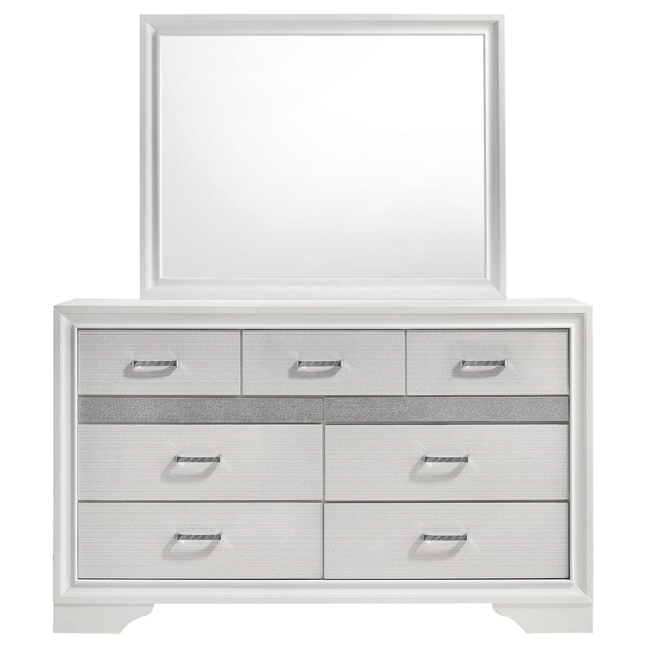 Miranda 9-drawer Dresser with Mirror White
