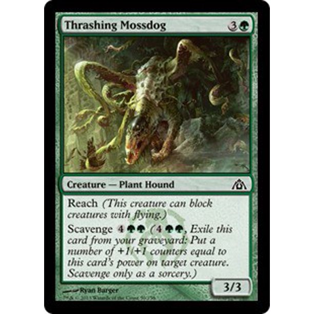 Mtg Dragon S Maze Thrashing Mossdog Foil Walmart Com Walmart Com