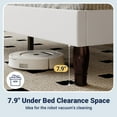 thumbnail image 6 of Allewie King Bed Frame, Velvet Tiara Upholstered Diamond Button Tufted Headboard, No Box Spring Needed, White, 6 of 9