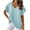 Blue, variant on OAVQHLG3B Women's Short Sleeve Tops V Neck Solid Color Casual Shirts Loose Fit Basic Blouse