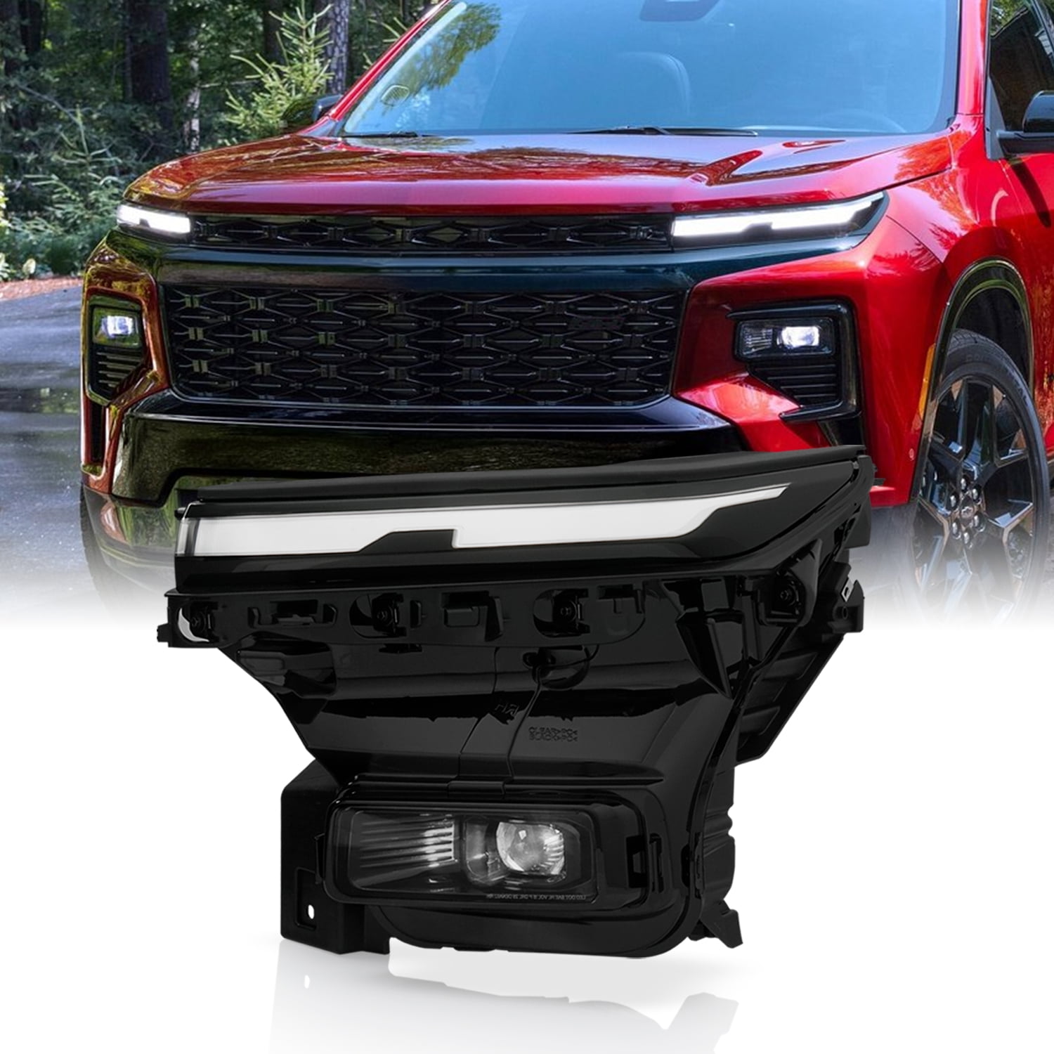 AKKON - Fits 2024-2026 Chevy Traverse LS / LT / Z71 [FULL LED] Projector Black Headlight Driver w/ DRL Tube Turn Signal