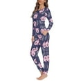thumbnail image 2 of Renewold Women Pigs Pattern Sleepwear Lightweight Breathable Nightwear Home Winter Night Sleep Casual Lounge Set Size 6XL, 2 of 5