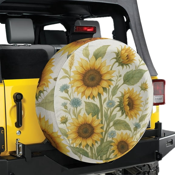Lotusprinthandmade 3D Floral Spare Tire Cover Without Backup Camera Hole