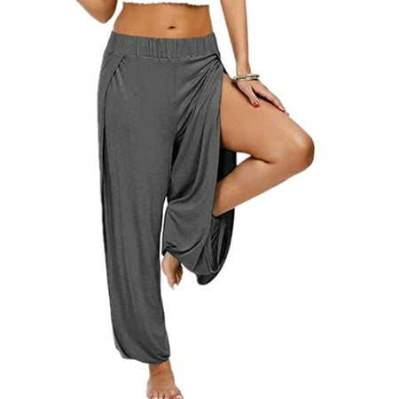 New Women's Harem Pants Side Seam Jogging Hippie Yoga Beach Solid Color ...