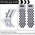 thumbnail image 2 of 6 Pairs Anti Slip Soccer Socks for Men, 6-11 US Size Cotton White Athletic Grip Socks, 2 of 6