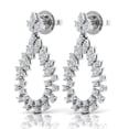 thumbnail image 2 of Solid 18Kt White Gold 1.4 TCW SI Clarity HI Color Diamond Fine Drop Earrings, 2 of 5