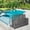 Gray, variant on GAOMON Outdoor Pool Storage Organizer - Rattan Poolside Cart with Wheels for Floats, Towels, Toys & Patio Accessories - Durable & Portable,Brown