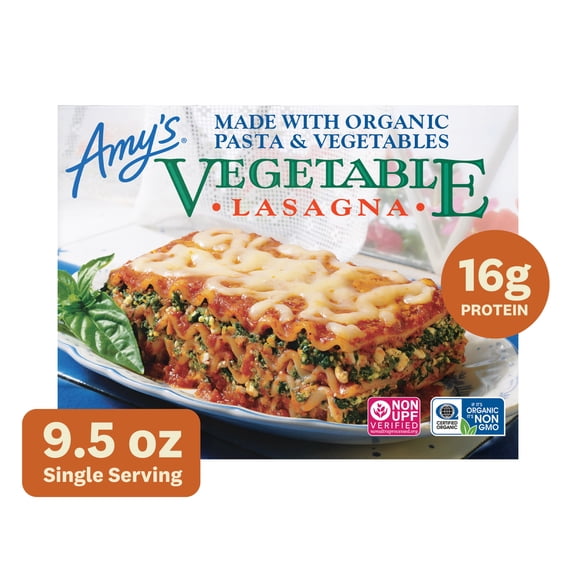 Amy's Frozen Meals, Vegetable Lasagna, Microwave Meals, 9.5 oz