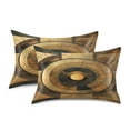 thumbnail image 2 of Satin Pillow Case King Silk Pillow Cover for Hair and Skin Envelope Closure Abstract Olive Brown Geometric 20"x40", 2 of 9