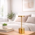 thumbnail image 4 of Ilios Innova | Lámpara de Mesa Cilíndrica Acabado Dorado Minimalista, Diseño Moderno Decorativo para Sala, Recámara o Escritorio, 4 of 9