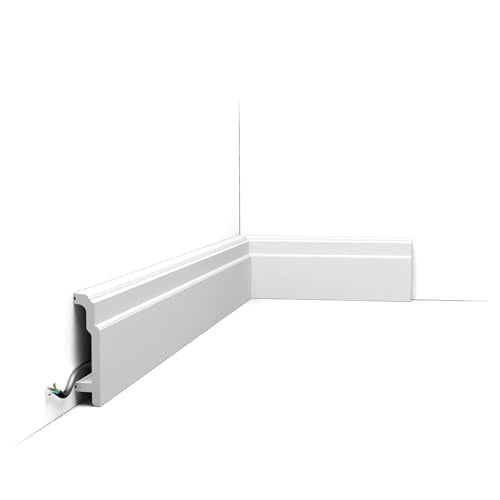 Orac Decor SX155 | High Impact Polystyrene Baseboard Moulding | Primed White | 4-1/4in H x 78in Long