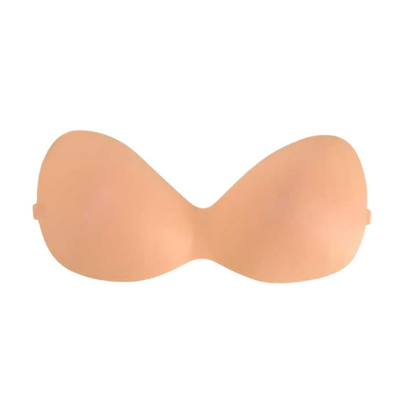 khonts,Women's Sticky Strapless Bra Invisible Push up Silicone Self Adhesive Bras with See Through Backstrap Bras Pink S
