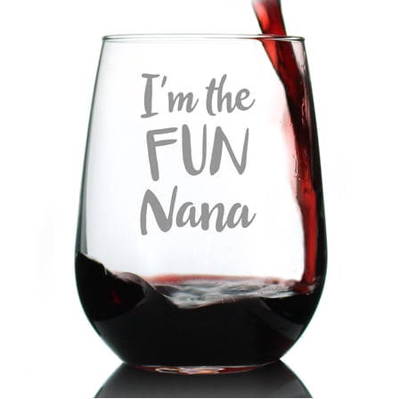 Bevvee Stemless Wine Glass 17 oz Fun Nana Gifts for Fun Grandmas Wine Glasses
