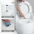 thumbnail image 3 of E-Greetshopping Slow Close Toilet Seat, Heavy Duty Round Plastic Toilet Seat, Universal Elongated Toilet Seat with Adjustable Hinge, Easy Install and Clean(White), 3 of 9
