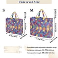 thumbnail image 2 of FORMRS Womens Corduroy Tote Bag Crossbody Shoulder Handbag with Pocket, Yellow Wavy Plaid, 2 of 7