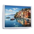 thumbnail image 2 of Designart "Portofino s Colorful Charm in Italy" Cityscapes Floater Framed Canvas Print, 2 of 7
