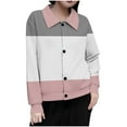 thumbnail image 2 of Women's Printed Loose Blouse, Long Sleeve Round Neck Top, Soft Polyester Spandex Fabric for Casual Daily Wear and Fashion Comfort, 2 of 5