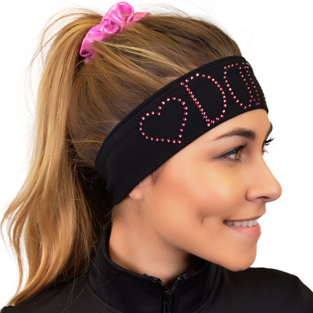 Dance Rhinestone Sparkly and Shiny Wide Headband One Size / Hot Pink