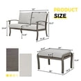 thumbnail image 7 of 7 Piece Aluminum Patio Furniture Set, 3-Seat Sofa with Outdoor Loveseat, Outdoor Sectional Sofa with Ottomans and Coffee Table, Garden Conversation Set with Armchairs for Lawn Deck, 7 of 7