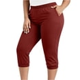 thumbnail image 2 of Xdegoge Womens Capri Leggings Plus Size Elastic Waist Athletic Workout Lightweight Cropped Pants with Pockets Running Gym Yoga Casual Activewear Xl-5Xl, 2 of 8