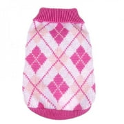 Greyghost Pet Autumn and Winter Warm Knitting Clothes Warm Clothing Small and Medium Dog Cold Weather Sweater, Pink S