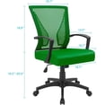 thumbnail image 2 of STTSTTA Office Chair Ergonomic Computer Desk Mesh Chair Mid Back Swivel Lumbar Support with Armrest (1, Green), 2 of 13