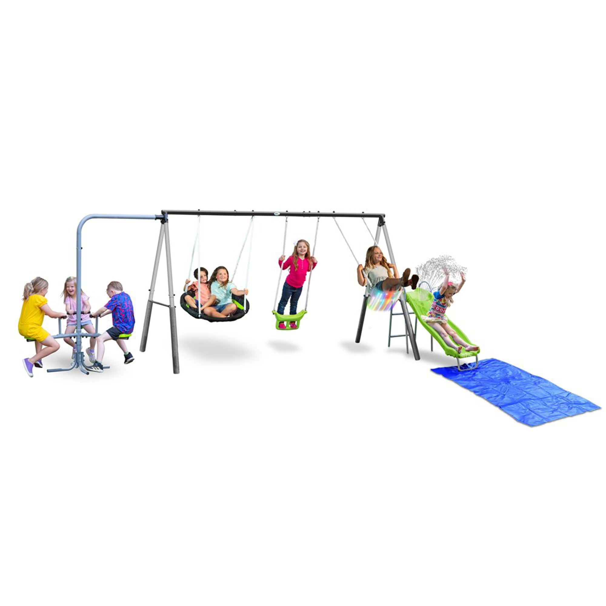 XDP Recreation Swingin' Free Playground Set, Water Slide, Super