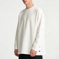 thumbnail image 1 of Ceisia Men's Oversize Crew-Neck Sleeve-Button Long-Sleeve Top Multi-Solid Gift, 1 of 5