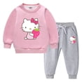 thumbnail image 3 of Hello Kitty lindo estampado niños Sudadera con capucha suéter traje más terciopelo grueso cálido niñas invierno de manga larga moda niños ropa, 3 of 5