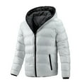 thumbnail image 2 of Gibobby Chamarras para hombre invierno Chaqueta Acolchada Liviana Resistente con Capucha(Blanco,M), 2 of 4