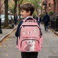 thumbnail image 6 of Chririnla Smooth Zippers School Backpack for Scuola Travel, 600D Polyester Adjustable Padded Straps Daypack, Cat Butterfly Rose Print, 6 of 9