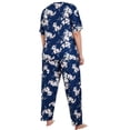 thumbnail image 3 of 2 Piece Plus Size Women's Sleep Top with Pajama Short Sleeve Matching Pajama Set Loungewear 2XL, 3 of 4