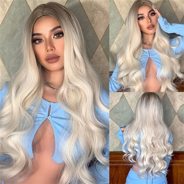 XWSHYW Pelucas Peluca de Mujer con Pelo Largo, Rubio y Rizado, Peluca de Pelo Rizado, Pelo Largo