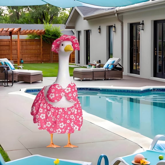 Sruoe Porch Goose Outfits, 23" Porch Goose Clothes for Lawn Yard and Patio Decoration, Lawn Goose Clothing for Cement Goose Lawn Goose Outfit, Garden Goose Costume
