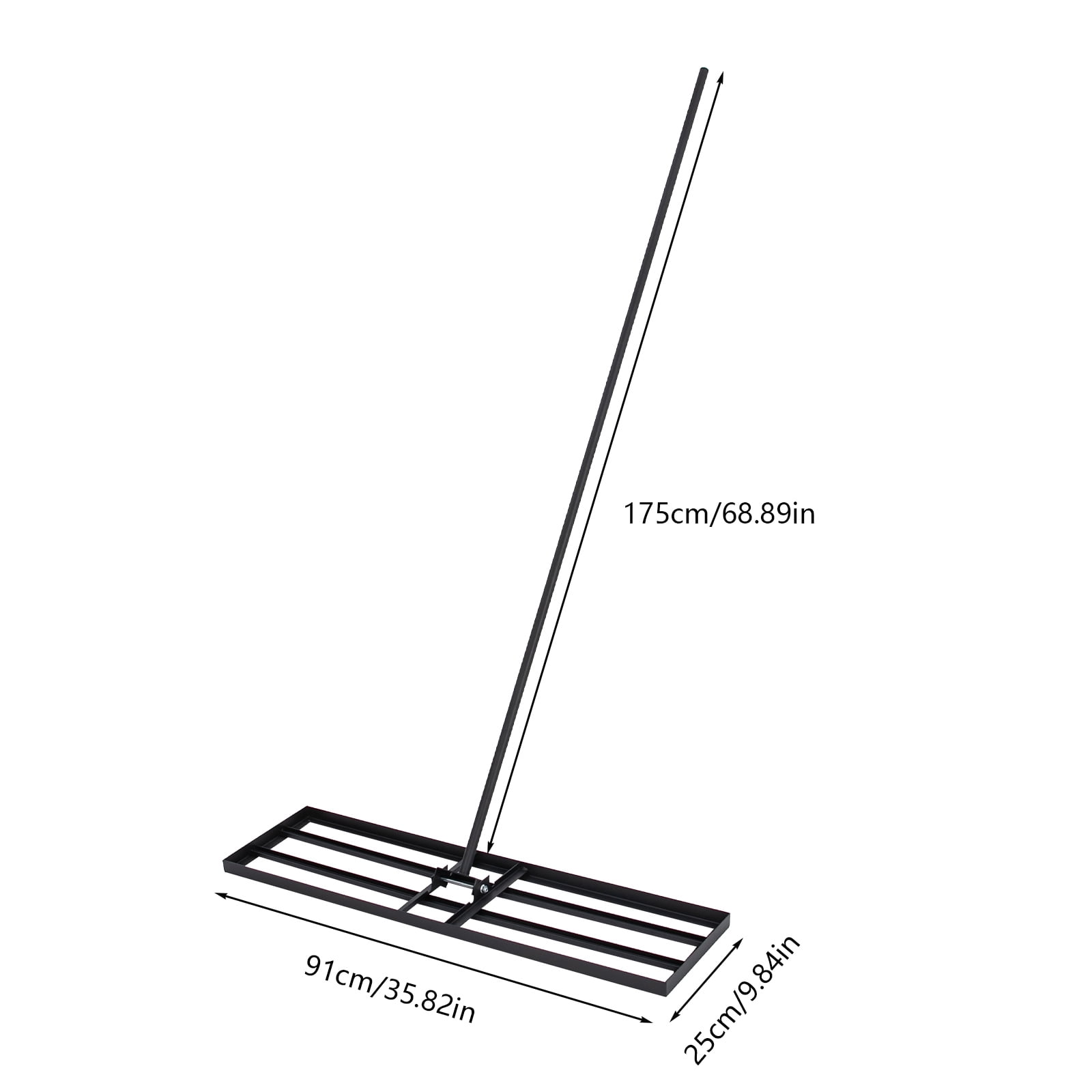 ToppiJoy 180° Rotation Angle Lawn Leveling Rake, Lawn Leveler Tool, Lawn Leveling Rake for Yard Black