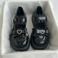thumbnail image 4 of KIJBLAE Women's Lolita Shoes Bowknot Decorated Round Toe Chunky Heel Mary Jane Shoes Black 38, 4 of 9