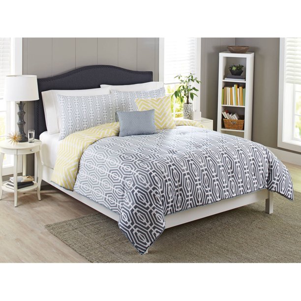 Better Homes & Gardens Full Or Queen Geometric Ombre Comforter Set, 5 