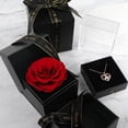 thumbnail image 4 of Preserved Red Rose,Ring Earrings Necklace Storage Boxes,Eternal Flowers Rose Gifts for Mom Wife Girlfriend Her,on Christmas Valentines Day Mothers Day Anniversary Birthday Gifts(Without Necklace), 4 of 7