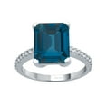 thumbnail image 1 of Sterling Silver with Natural London Blue Topaz and White Topaz Solitaire Ring, 1 of 3