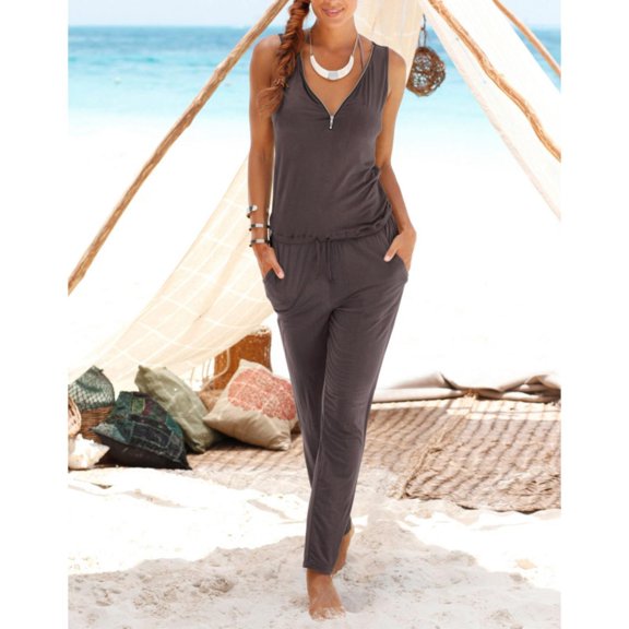 Vedolay Women'S Jumpsuits, Rompers Womens Summer Cute Front Tie Short Jumpsuits Rompers,Brown L