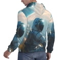 thumbnail image 6 of Wukai Astronaut Contemplating Planet Print Men Hoodies Fleece Sweatshirts Long Sleeve Sweaters Pullover Fall Outfits Winter Clothes-Small, 6 of 7