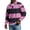 Hot Pink # Mens Shirts, variant on Vetsdori Mens Long Sleeve Shirts Button Up Winter Waffle Pullover Collar Casual Color-block Outdoor Travel T-Shirts for Men Striped