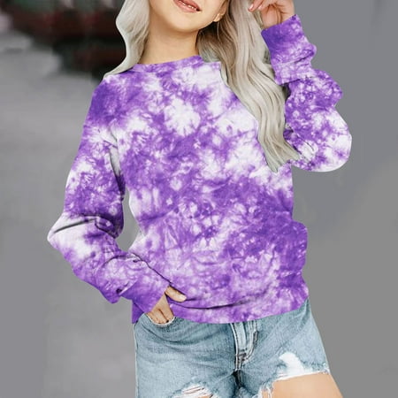 

uublik Crop Tops for Kids Long Sleeve Fashion Cute printed Trendy Tops for Girls 1T-12