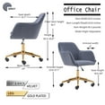 thumbnail image 5 of Height Adjustable Swivel Chair, SYNGAR Velvet Fabric Vanity Chair, Comfy Upholstered Office Chair, Modern Soft Back Leisure Armchair, Accent Chair for Home, Living Room, Bedroom, Navy, D4434, 5 of 10